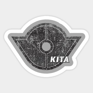 Kita Ward of Tokyo Japanese Symbol Distressed Sticker